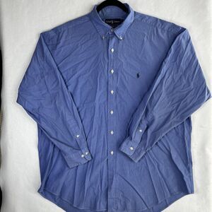 Ralph Lauren Classic Fit Oxford Shirt Mens 17.5 34/35 Blue Button Down Cotton
